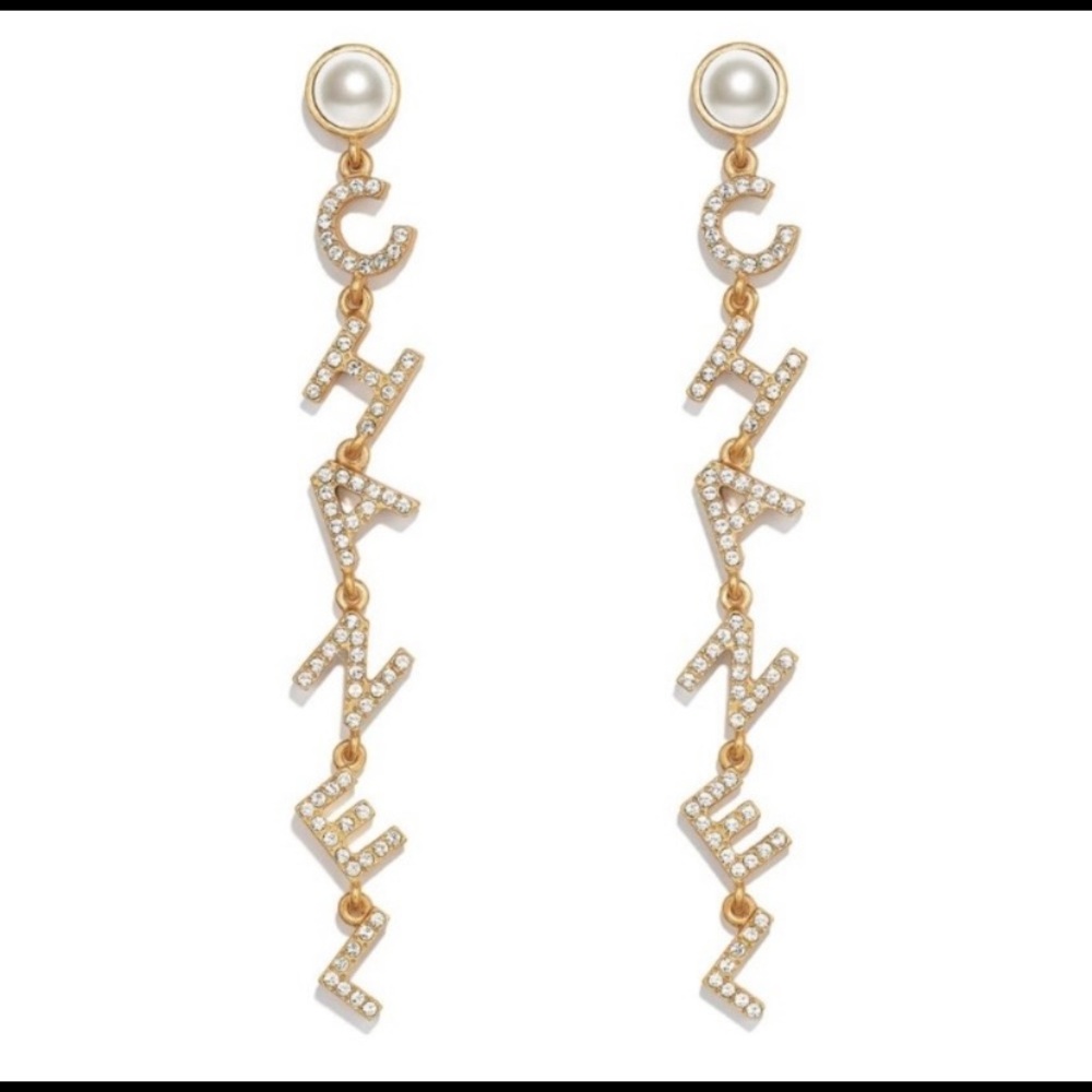 Authentic Chanel long drop earrings